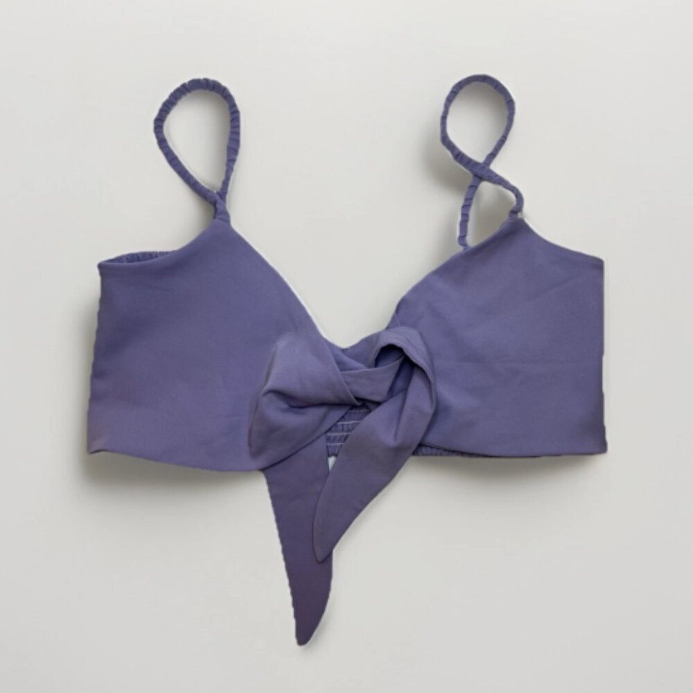Excellent Condition Womens Lilac Le Lis Adjustable Front Tie Wrap Top Size Large